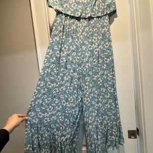Floral Blue Jumpsuit